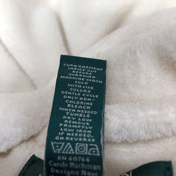 Ralph Lauren Women Polyester Fleece Bath Robe Size Extra Large White B220 -11 - Picture 10 of 15